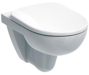 Set vas wc suspendat alb, ceramica sanitara, cu capac din duroplast, soft close, Geberit Selnova