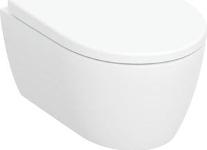 Set vas wc suspendat rimless cu capac soft close, alb mat, Geberit, iCon