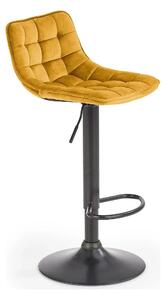 Scaun bar H95, galben mustar - Bluvel 68/negru, stofa catifelata/metal