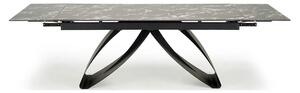 Masa extensibila HILARIO, negru, piatra sinterizata/metal, 180/260x90x