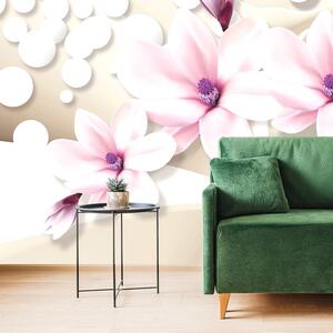Tapet magnolie pe fundalul abstract
