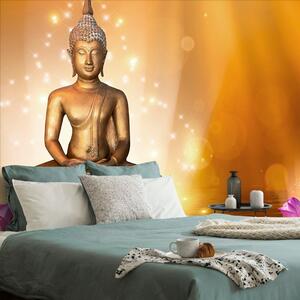 Tapet statuie Buddha pe o floare de lotus