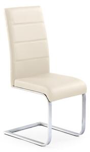 Scaun de living, cadru metal, tapiterie piele, stil modern, 42x56x100 cm, crem