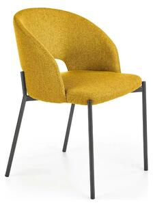 Scaun K373, galben/negru, stofa clasica/metal, 51x57x77 cm