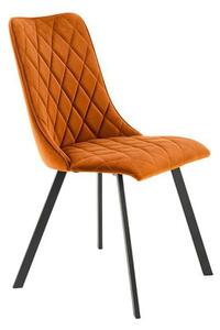Scaun K450, caramiziu/negru, stofa catifelata/metal, 44x58x85 cm