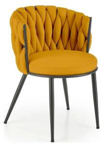 Scaun K516, galben/negru, stofa clasica/metal, 57x60x79 cm