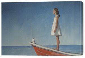 Tablou pe pânză Just me and the Sea in the style of Edward Hopper, 60 × 40 cm