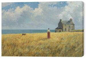Tablou pe pânză The Old lady by the Sea in the style of Edward Hopper, 60 × 40 cm