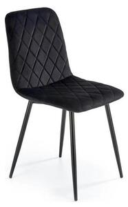 Scaun K525, negru, stofa catifelata/metal, 45x55x89 cm