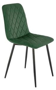 Scaun K525, verde inchis/negru, stofa catifelata/metal, 45x55x89 cm