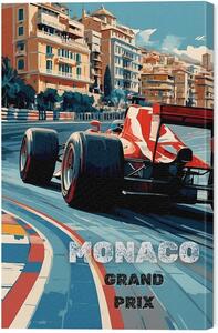 Tablou pe pânză Monaco Grand Prix Abstract: Racing Art Prints, 40 × 60 cm
