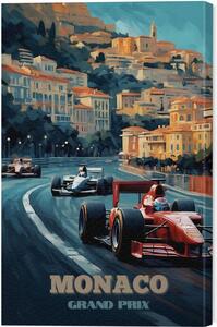 Tablou pe pânză Vintage Abstract Monaco Grand Prix Posters: Racing in Style, 40 × 60 cm