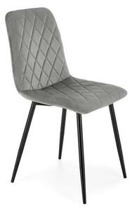 Scaun K525, gri/negru, stofa catifelata/metal, 45x55x89 cm
