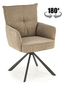 Scaun rotativ K528, cappucino/negru, stofa catifelata/metal, 60x67x90