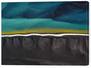 Tablou pe pânză Drone shot showing a black sand, Abstract Aerial Art, 60 × 45 cm