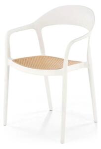 Scaun de gradina K530, stejar/alb, polipropilena, 57x52x80 cm