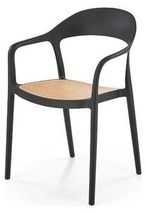 Scaun de gradina K530, stejar/negru, polipropilena, 57x52x80 cm