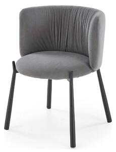 Scaun K531, gri/negru, stofa catifelata/metal, 60x58x76 cm