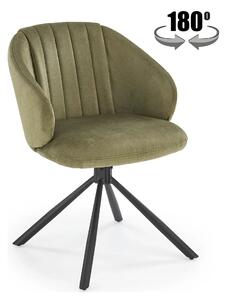 Scaun rotativ K533, verde/negru, stofa clasica/metal, 57x60x80 cm
