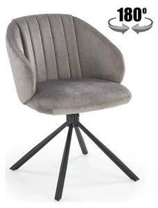 Scaun rotativ K533, gri/negru, stofa clasica/metal, 57x60x80 cm