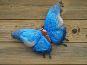 Figurina metal Butterfly blue small, 24x4x32 cm