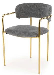 Scaun K537, gri/auriu, stofa clasica/metal, 54x56x76 cm