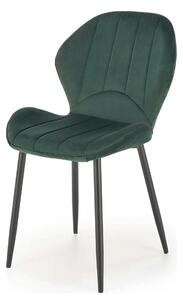 Scaun K538, verde/negru, stofa catifelata/metal, 48x57x85 cm