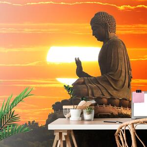 Tapet statuia Buddha la apus de soare