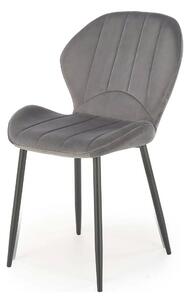 Scaun K538, gri/negru, stofa catifelata/metal, 48x57x85 cm