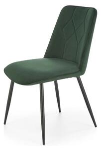 Scaun K539, verde inchis/negru, stofa catifelata/metal, 50x62x84 cm