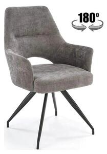 Scaun rotativ K542, gri/negru, stofa clasica/metal, 58x64x88 cm