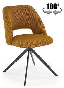 Scaun rotativ K546, galben/negru, panza/metal, 52x60x79 cm
