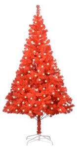 Brad de Crăciun artificial LED-uri&suport, roșu, 240 cm, PVC