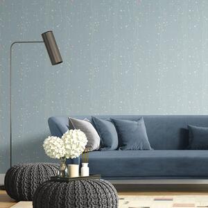 Tapet cu motiv vegetal în design albastru