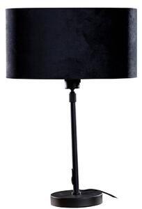 Lampă de masă neagră cu abajur oval din catifea neagră 35cm - Parte
