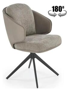 Scaun rotativ K554, gri/negru, stofa clasica/piele ecologica/metal, 58