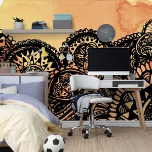 Tapet Mandala acuarel portocaliu