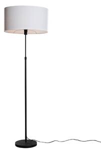 Lampă de podea neagră cu abajur oval din in alb 50cm - Parte