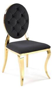 Scaun K556, negru/auriu, stofa catifelata/metal, 48x52x96 cm