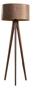 Lampă de podea cu trepied din lemn de nuc cu abajur din catifea cu imprimeu crocodil 50cm - Tripod Classic