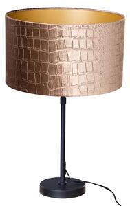 Lampă de masă neagră cu abajur din velur cu design de crocodil 35cm - Parte