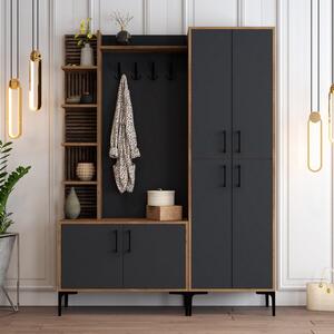 Cuier cu pantofar Casamob Hall Stand, Nuc, 150 x 200 x 35 cm