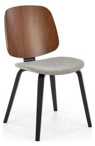 Scaun K563, nuc/gri/negru, lemn/placaj/stofa, 45x54x81 cm