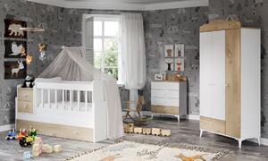 Set de mobilier pentru camera bebelusului Sansa Buyuyen - Oak, Stejar, 95x67x175 cm