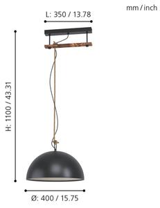 Eglo 43396 - Pendul pe cablu HODSOLL 1xE27/40W/230V