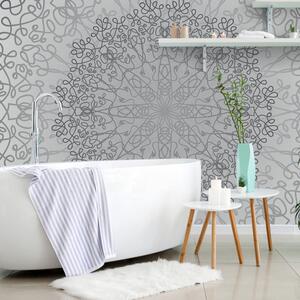 Tapet ornament circular gri