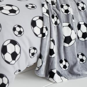 Pătură pentru copii gri din micropluș/cocolino 130x170 cm Football – Catherine Lansfield