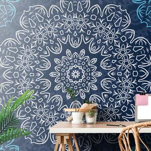 Tapet Mandala albastră cu model abstract