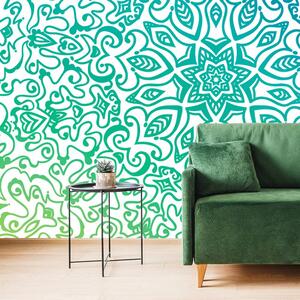 Tapet Mandala albastru-verde