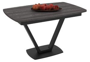 Masa extensibila NIKA, negru, ceramica/metal, 125/165x80x75 cm
